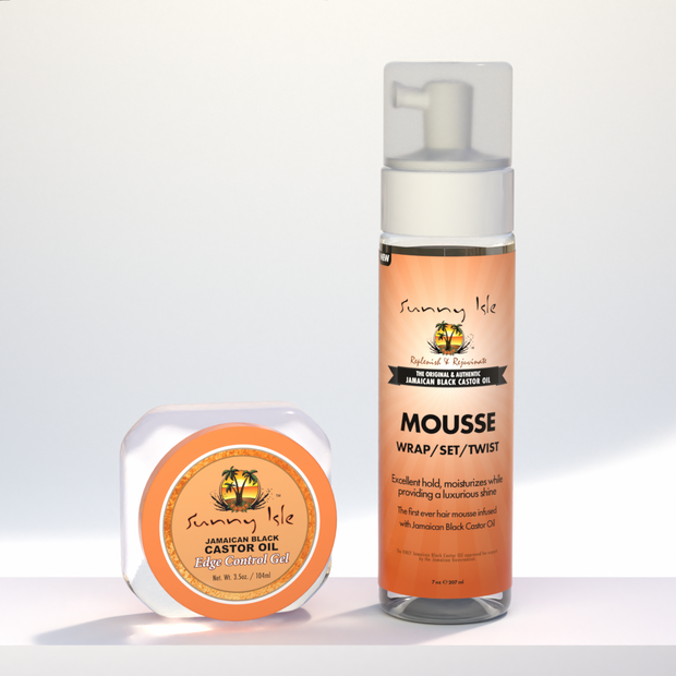 Jamaican Black Castor Oil Edge Hair Gel & Mousse Bundle